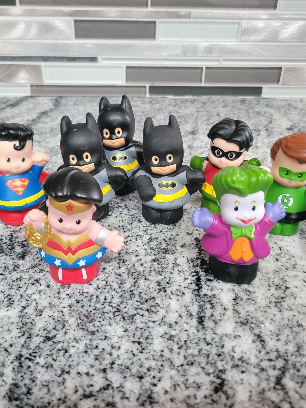 Little People Superhero & Villain Figure Pack - Multicolor Bat, Joker & More